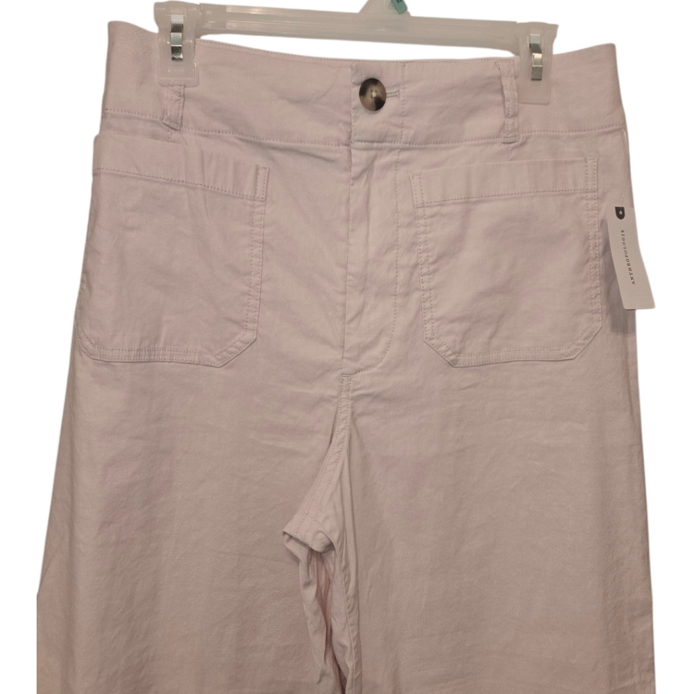 Maeve The Colette Magic Fabric Wide Leg Cropped Pants Size 30 Light Pink NWT - Picture 6 of 15